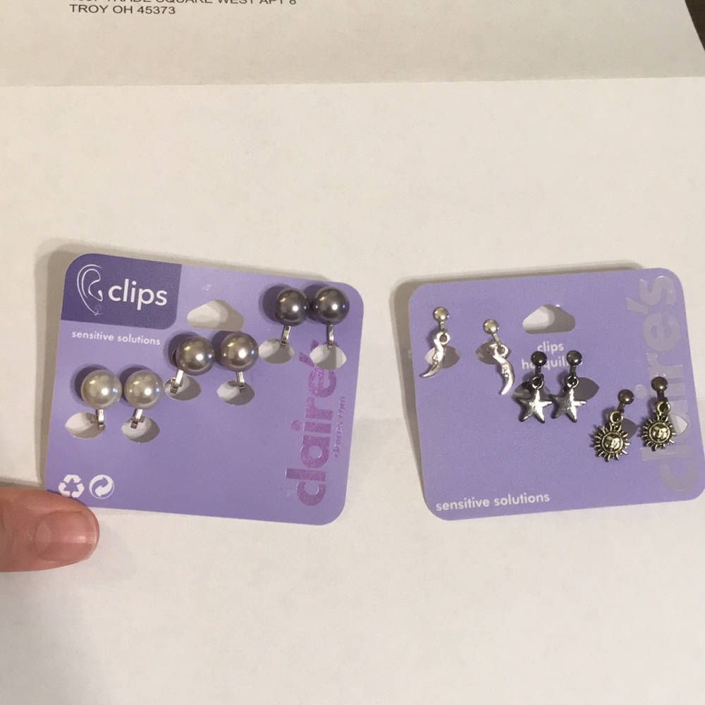 Claire’s Silver Clip-on Earrings